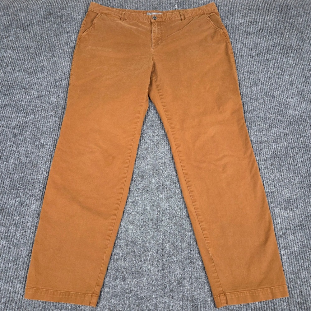 Garnet Hill‎ Mens Organic Cotton Stretch Chino Pants Tobacco Brown 39x30